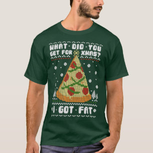 Fatty Christmas Christmas Tree Present Pizza Food T-Shirt