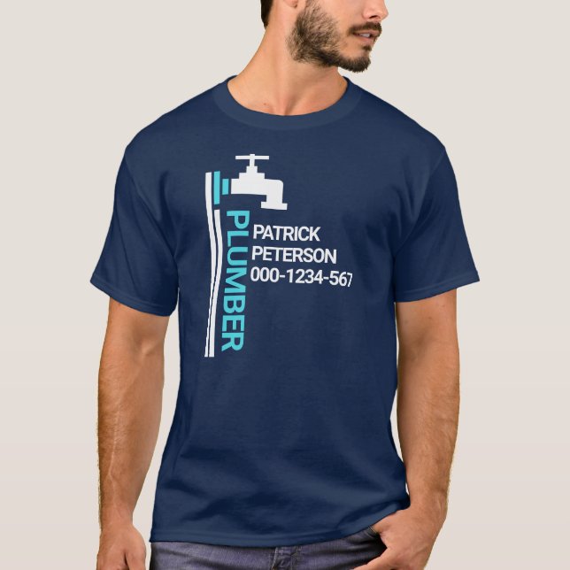 Faucet Pipe Line Plumbing T-Shirt (Front)