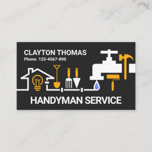 Faucet Piping Construction Tools Border  Business Card