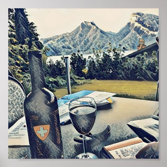 Faulensee Switzerland Bern Canton Alps Mountain Poster (Front)