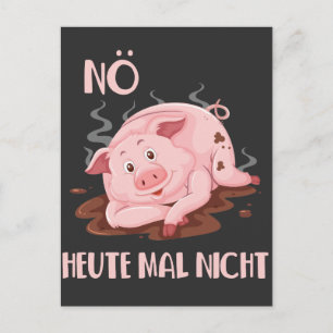 Faules Schwein Keine Lust Schweinchen Bauernhof Postcard