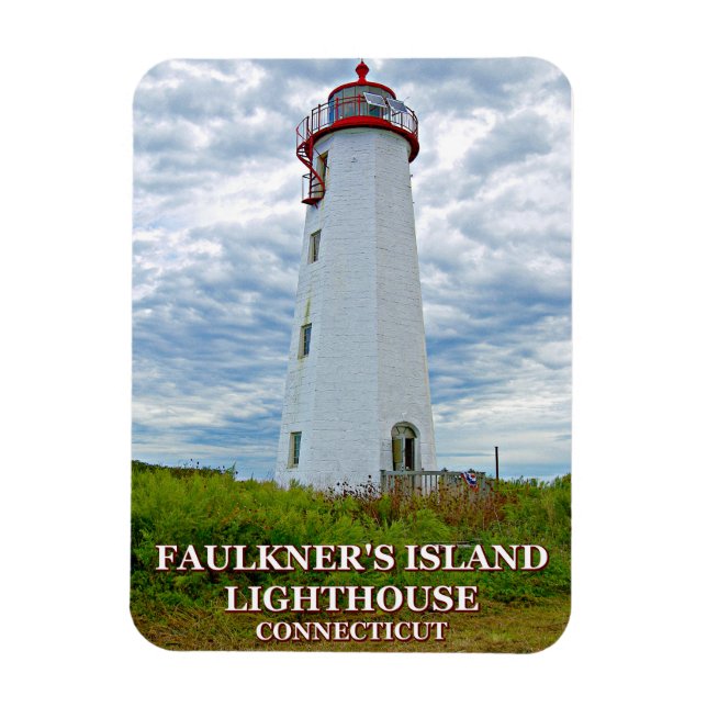 Faulkners Island Lighthouse, Connecticut Magnet (Vertical)