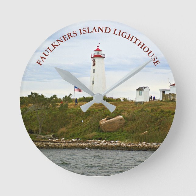 Faulkners Island Lighthouse, CT Wall  Clock (Front)