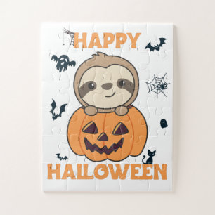 Fault In Pumpkin Sweet Sloths To Halloween Jigsaw Puzzle