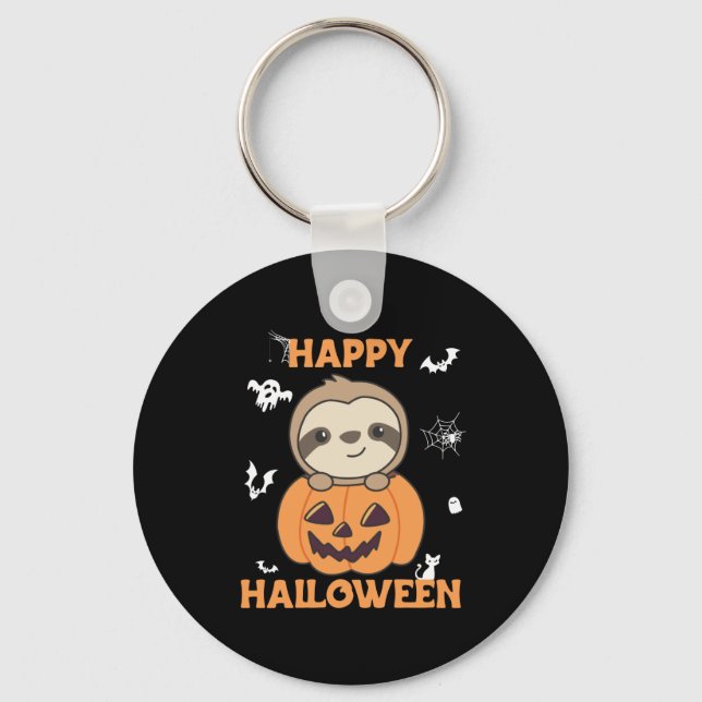 Fault In Pumpkin Sweet Sloths To Halloween Key Ring (Front)