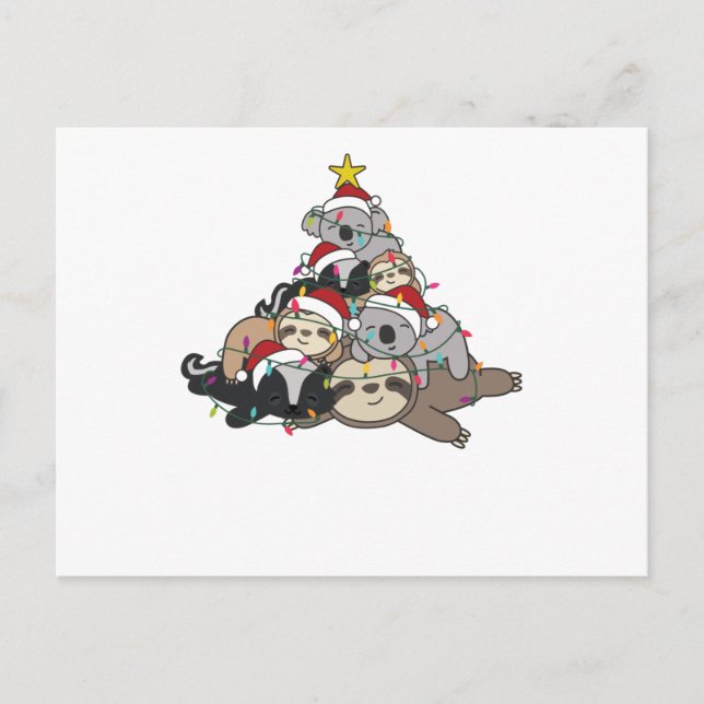 Fault Koala Skunk Christmas Tree Christmas Postcard (Front)