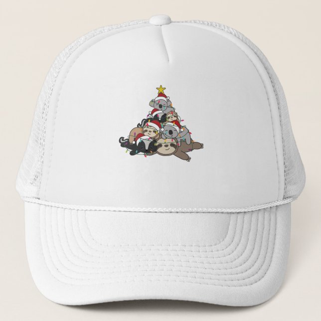 Fault Koala Skunk Christmas Tree Christmas Trucker Hat (Front)