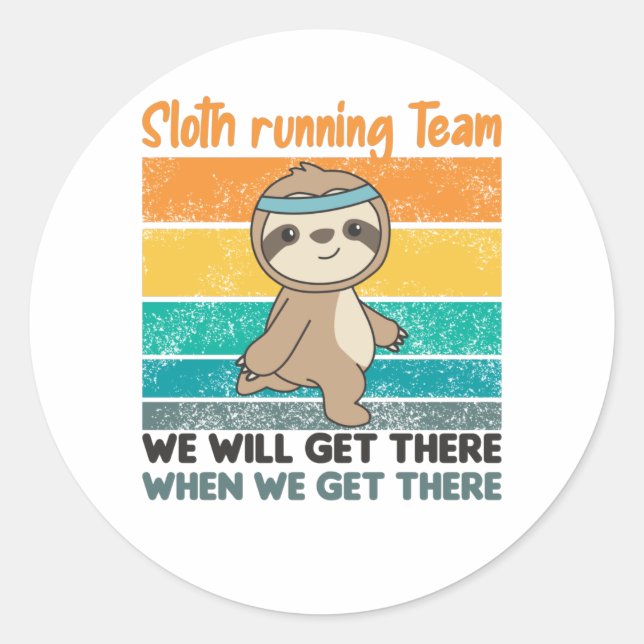 Faulten running Team Sloths Run Cosy Classic Round Sticker (Front)