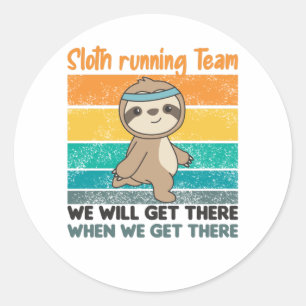 Faulten running Team Sloths Run Cosy Classic Round Sticker