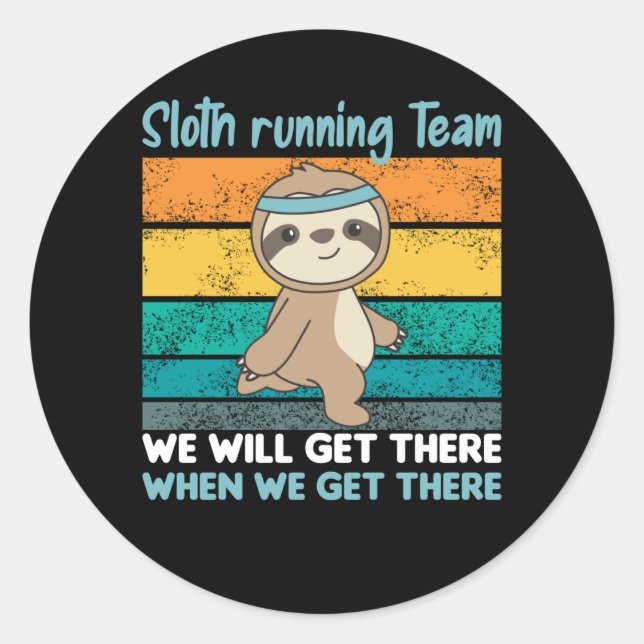 Faulten running Team Sloths Run Cosy Classic Round Sticker (Front)