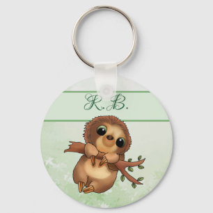 Faultier personalisiert key ring