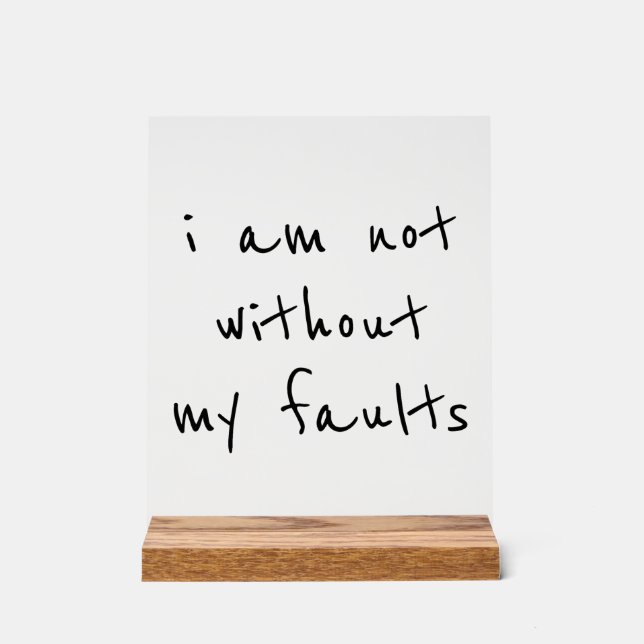 Faults Acrylic Sign (Front)