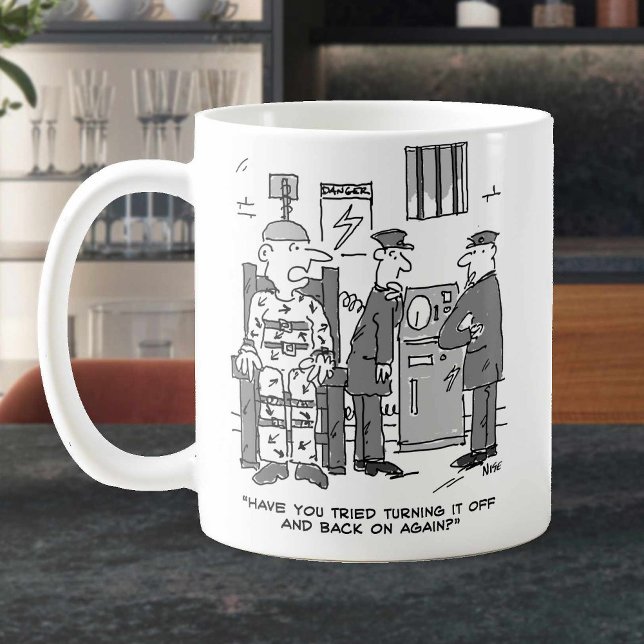 Faulty Electric Chair Cartoon - Funny Coffee Mug (Creator Uploaded)