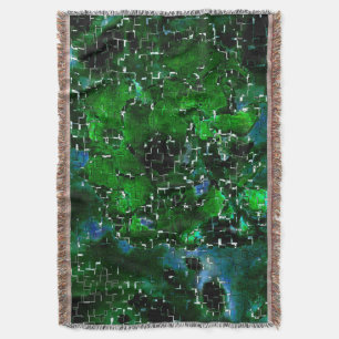 Faulty mosaic of water plant lagoon night photo throw blanket