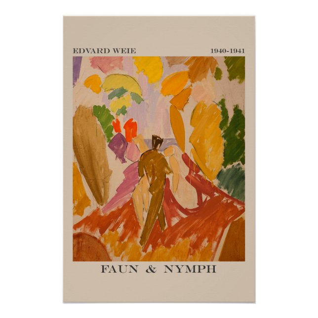 Faun and Nymph 1941 by Edvard Weie Poster (Front)