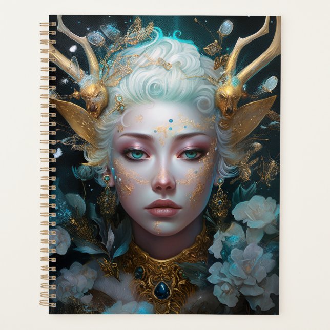 Faun Elf Woman Fantasy Art Planner (Front)