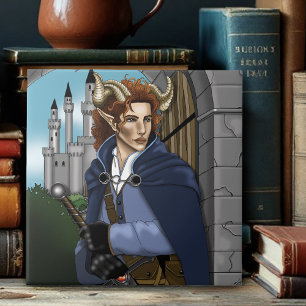 Faun Horned Fae Fantasy Ceramic Tile