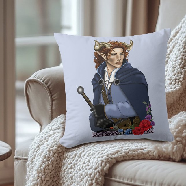 Faun Horned Fae Fantasy  Cushion (Creator Uploaded)