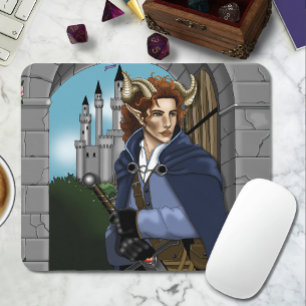 Faun Horned Fae Fantasy Mouse Pad