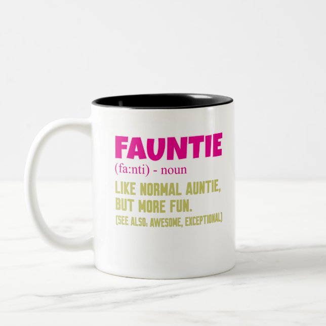 Fauntie auntie Two-Tone coffee mug (Left)