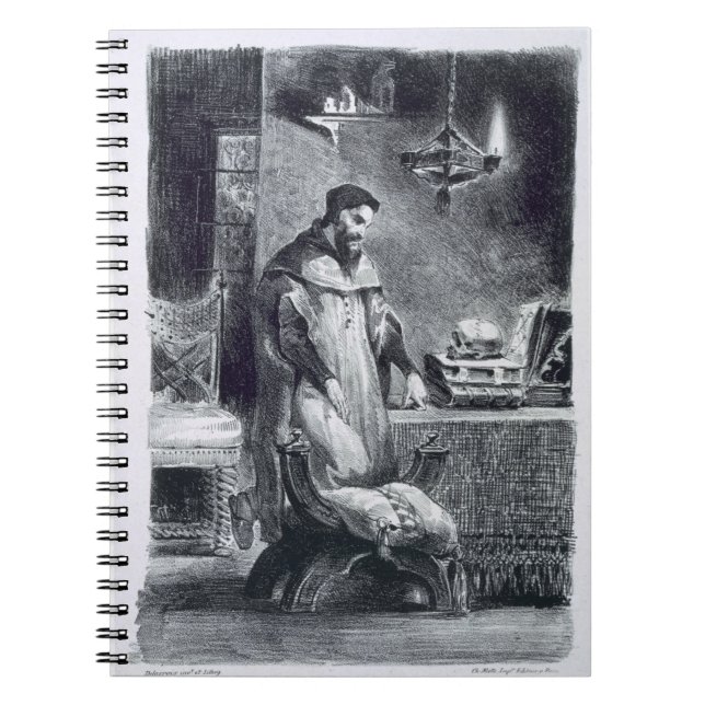 Faust in his Study, from Goethe's Faust, 1828, (il Notebook (Front)