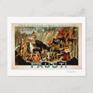 Faust Musical Theatre Poster Postcard