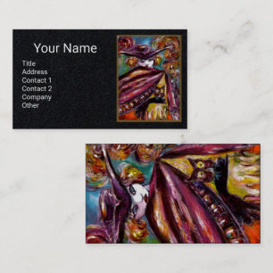 FAUST Mysterious Mask With Owl,Purple Black Paper Business Card