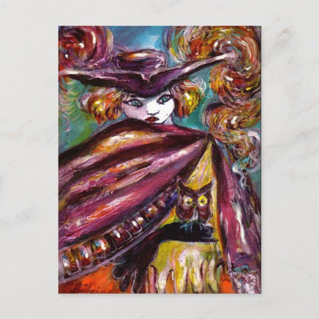 FAUST/ Mysterious Mask with Tricorn Costume Party Invitation Postcard (Front)