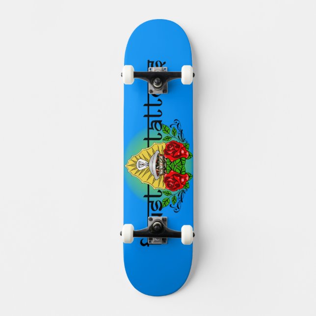 FAUST TATTOOS TRADITIONAL ROSE HINDU GRAFFITI LOGO SKATEBOARD (Front)