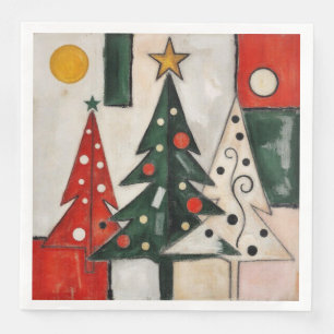 Fauvism Christmas Trees Napkin