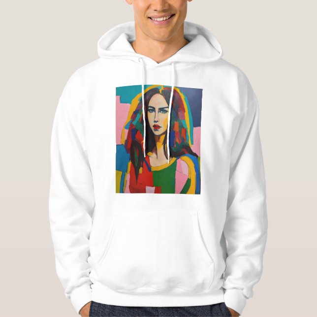 Fauvism painting of anais zanotti with her hair do hoodie (Front)