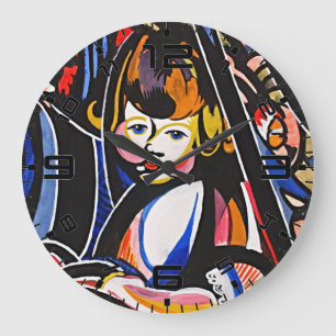 Fauvist Child Modern Art Wall Clock