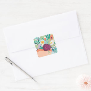 Fauvist Floral II Square Sticker