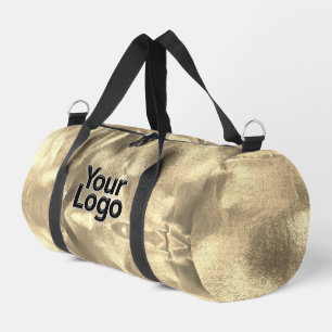 Faux 24K Gold Leaf Glam Luxury Business Logo Duffle Bag