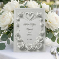 Faux 3D Plaster Swans Heart Relief
