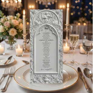 Faux 3D Stone Effect Rococo Bas Relief Flat Menu
