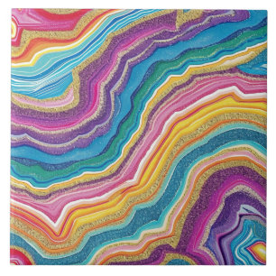 Faux agate lovers pattern ceramic tile