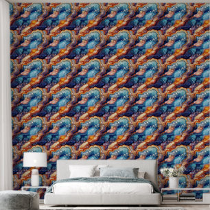 Faux agate tiled pattern wallpaper