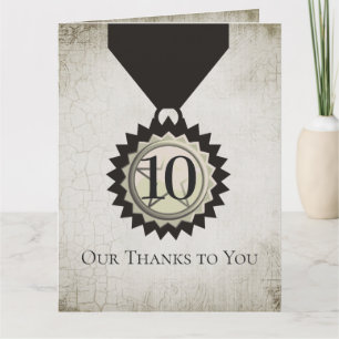 Faux aged stone employee anniversary gifts card