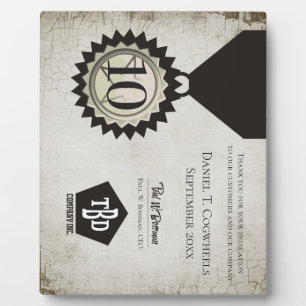 Faux aged stone employee anniversary gifts plaque