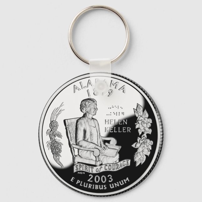 Faux Alabama State Quarter Spirit of Courage Key Ring (Front)