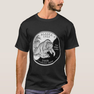 Faux Alaska State Quarter The Great Land Grizzly T-Shirt