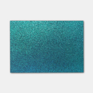 Faux Aqua Teal Turquoise Blue Glitter Background Post-it Notes