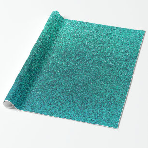 Faux Aqua Teal Turquoise Blue Glitter Background S Wrapping Paper