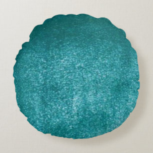 Faux Aqua Velvet illustion Round Cushion