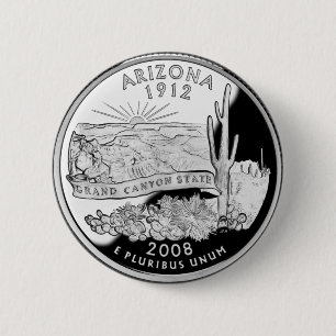 Faux Arizona State Quarter Grand Canyon State 6 Cm Round Badge