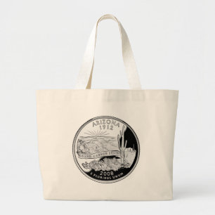 Faux Arizona State Quarter Grand Canyon State Large Tote Bag