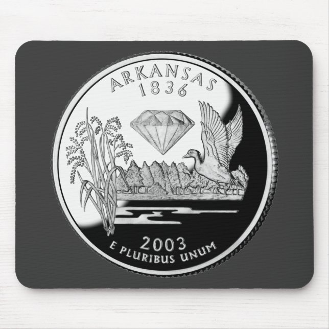 Faux Arkansas State Quarter Crater of Diamonds Mouse Pad (Front)