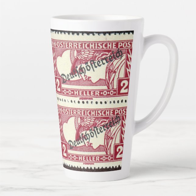 Faux Austrian Postage Stamps Art Latte Mug (Right)