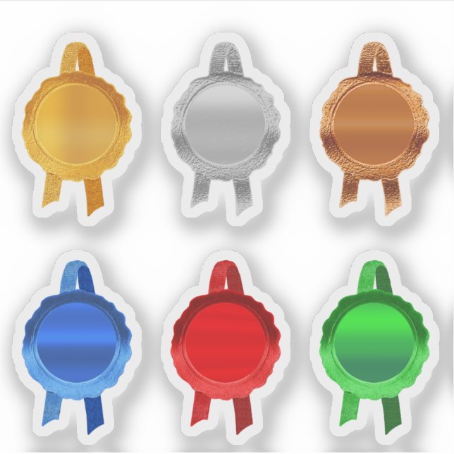 Faux Award/Certificate Seal Ribbons (6ClrsPlain) (Front)